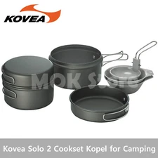 KOVEA Solo 2 Cookset Kopel Outdoors Hard Anodize Coated 1~2 People for Camping