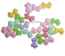 Bowknot pastel resin bow with polka dots 1" flatback cabochon W24