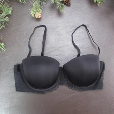Maidenform Bra 38B Black Multiway Underwire Padded Adjustable Clasp Back