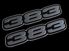 2 383 Engine Ho Big Block Aluminum Emblem Silver Black For Chrysler Dodge