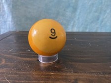 Vintage Number 9 Yellowed Pool Ball Replacement
