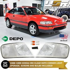 Depo Chrome Housing Clear Lens Corner Lights Bulbs For Us Spec 88-89 Honda Crx