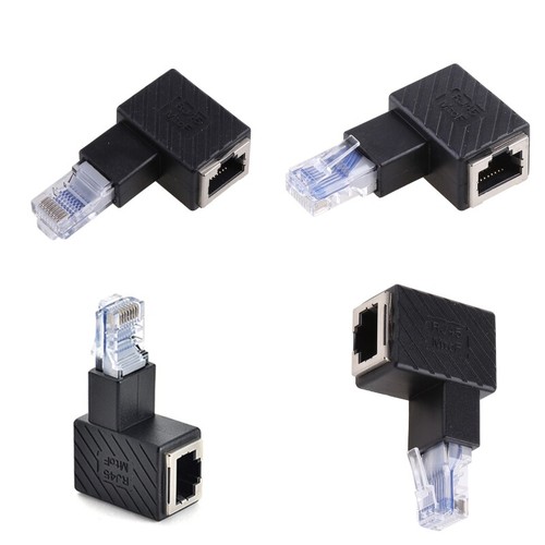 90 ° RJ45 Coupler LAN Ethernet Female to Female Extension Adapter for He