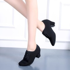 Ladies Heeled Latin Rumba Cha Dance Shoes Soft Bottom Indoor Ballroom Chic