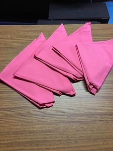 PINK Cloth Dinner Napkins For Wedding Party, Catering, or Restaurant - 6 per set
