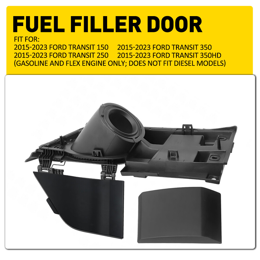 3PCS Fuel Filler Door Housing + Gas Cover For 15-23 Ford Transit 150 250 350 HD