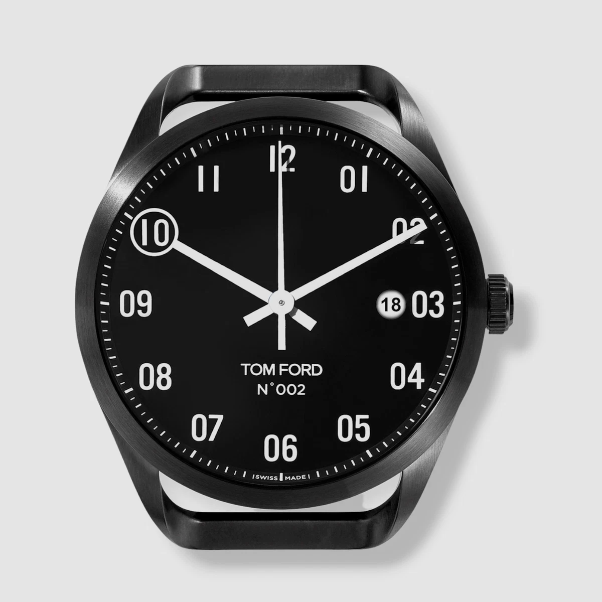 3180 Tom Ford Timepieces Men s Black Round Stainless Steel Watch