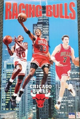1995 STARLINE RAGING BULLS POSTER 22x34 NEW PIPPEN KUKOC ARMSTRONG