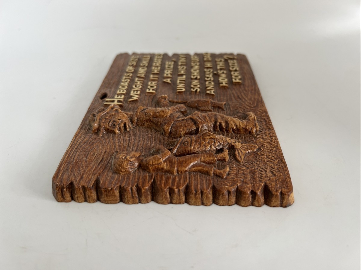 Plaque Vintage Humour Pêche – Père Et Fils – Résine Faux Bois – Fabriqué USA