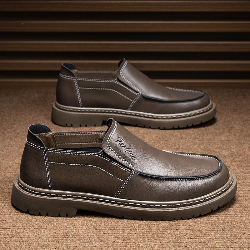 SAOLA Scarpe Oxford da uomo formal Creeper business britanniche pull on tinta unita punta rotonda