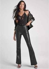 Genuine Handmade Lambskin Leather Stylish Flare bottom Party Women's Soft Pants