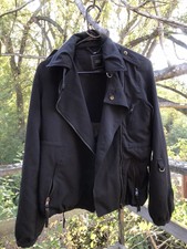 Obey Black Moto Bomber Zip Up Jacket Size S