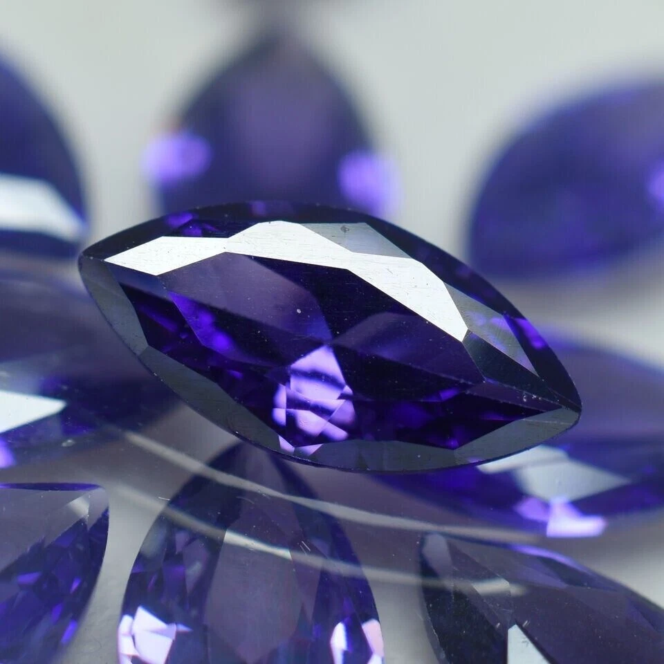 30 Pcs Natural Purple Tanzanite CERTIFIED Marquise Cut Loose Gemstone 7x5 MM Lot - Image 3 of 4