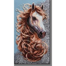 Bead Embroidery Kit DIY Horse Bead needlepoint Beadwork Beading Abris Art