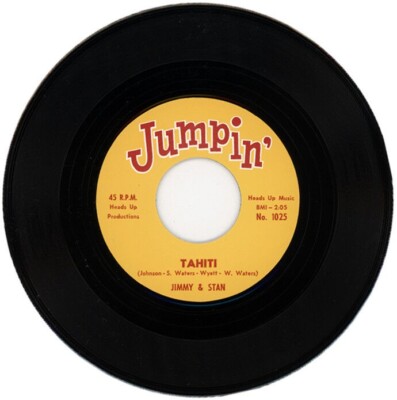 45Re  JIMMY & STAN ''Tahiti''  BABY EARL & THE TRINI-DADS ''Back Slop'' R&B Instros 