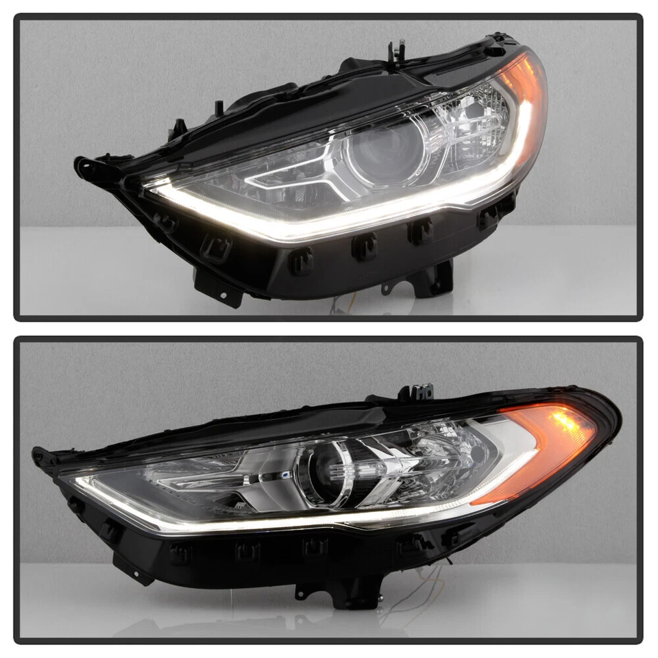 Halogen Headlight For 2017-2020 Ford Fusion w/ LED DRL&Bulbs Left Driver Side Foto 3 de 3