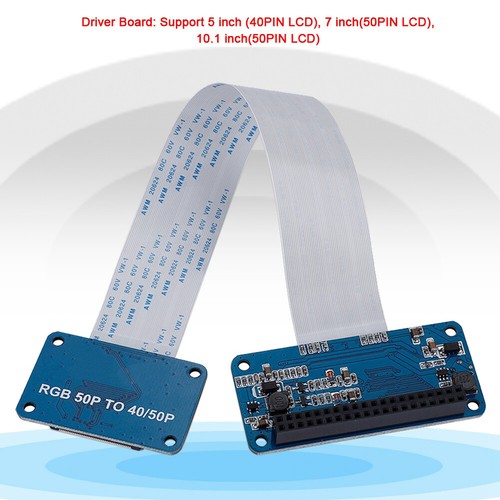 RGB HAT LCD Driver Board Kit DPI Driver 40-50Pin 5/7/10.1'' For C Fit - Picture 2 of 9