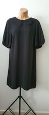 Womens  GEORGE  Dress  Black  Embroidery On Neck  BNWT  Size  UK  12