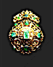 Gold Antique XVII Century Emerald and Diamonds Venera Santiago Asturias Spain