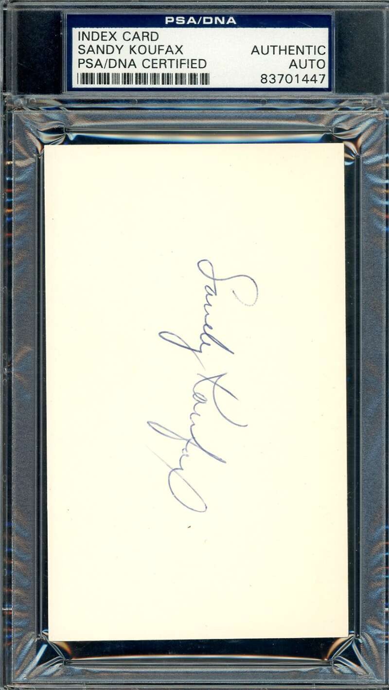 Sandy Koufax PSA DNA 1960`s Signed 3x5 Index Card Autograph