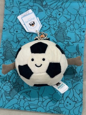 Jellycat Amuseables Soccer Ball Plush Keychain Bag Charm Cute Gift NWT