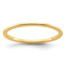 14K Gold 1.2mm Half Round Polished Stackable Band Size 4 STK17