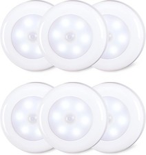 AAA Battery Operated Motion Sensor Lights 6 Pack Stick On Cool White