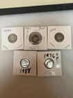 5 Vintage Silver Eisenhower Dimes Different Dates