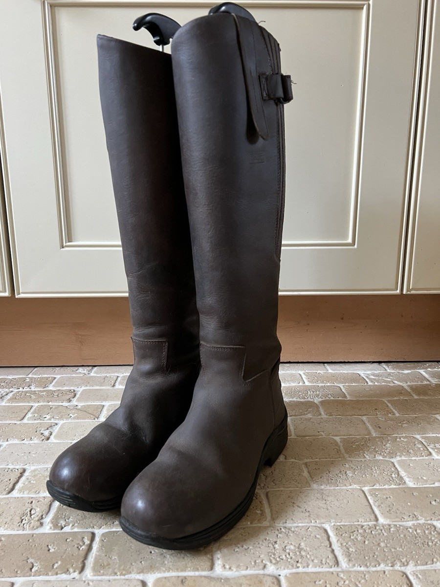 Toggi Calgary Long Riding Boots Size Uk Regular Width Brown Leather Yard  Eu 37