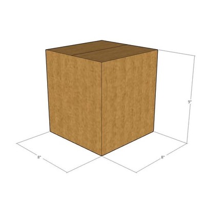 50 8x8x9 Kraft Brown Corrugated Shipping Boxes 32 ECT Single-Wall New