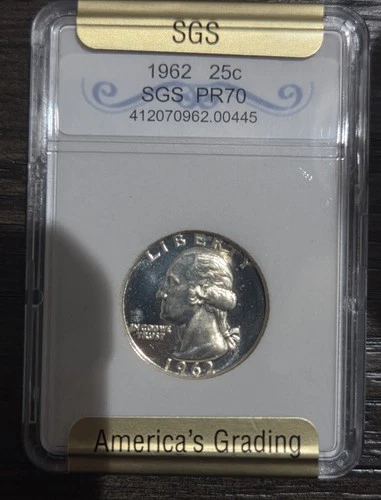 1962 25C (Proof) Washington Quarter,Uncirculated, Certified Year's Ago By Not