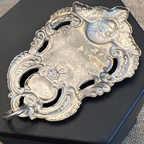 Antique Edwardian Art Nouveau Silver Plated Cherub Angel Putti Large Pendant - Picture 6 of 9