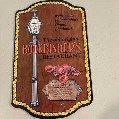 Vtg 1980 s  THE ORIG. BOOKBINDERS REST.  PHILADELPHIA  JOHN & ALBERT TAXIN Host