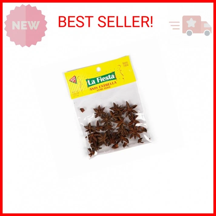 Анис La Fiesta Star, цельный пакет 0,625 унции — сладкие ароматические специи для латинского блюда - Изображение 2 из 2