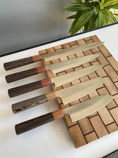 Handcrafted N690 Stainless Steel Chef Knife Set Custom Yanagiba Kitchen Blades