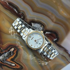 Reloj suizo GENEVE enchapado en oro de 18 quilates de acero inoxidable con fecha
