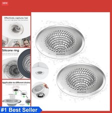 Bathroom Sink Drain Strainer 4.4 Inch Stainless Steel Hair Catcher Shower Tub 2