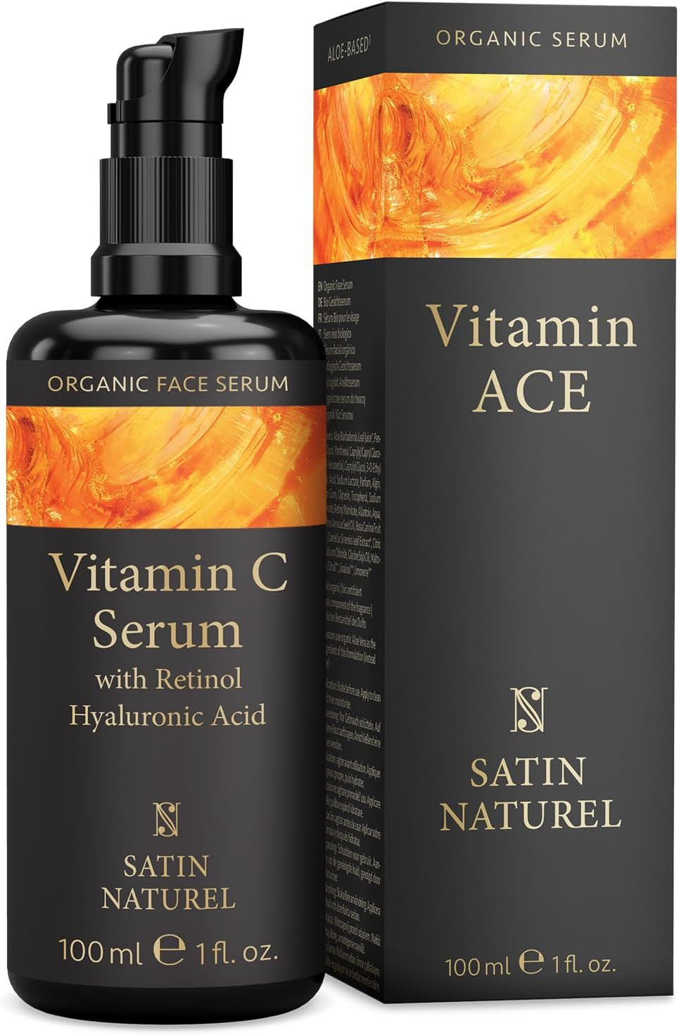 Siero Viso Naturale 100ml Vitamina C e Retinolo - Vegan & Cruelty Free