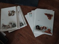 Vintage New Folding Kitty Cat & Puppy Dog Greeting Cards 95 EPVA Stack of Each