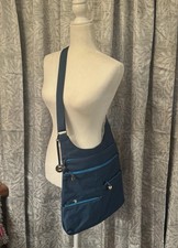 TRAVELON Teal Blue Large Crossbody Shoulder Bag – RFID – NEW with Tags
