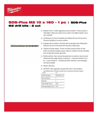 Milwaukee - SDS-Plus Bohrer 10mm x 100mm