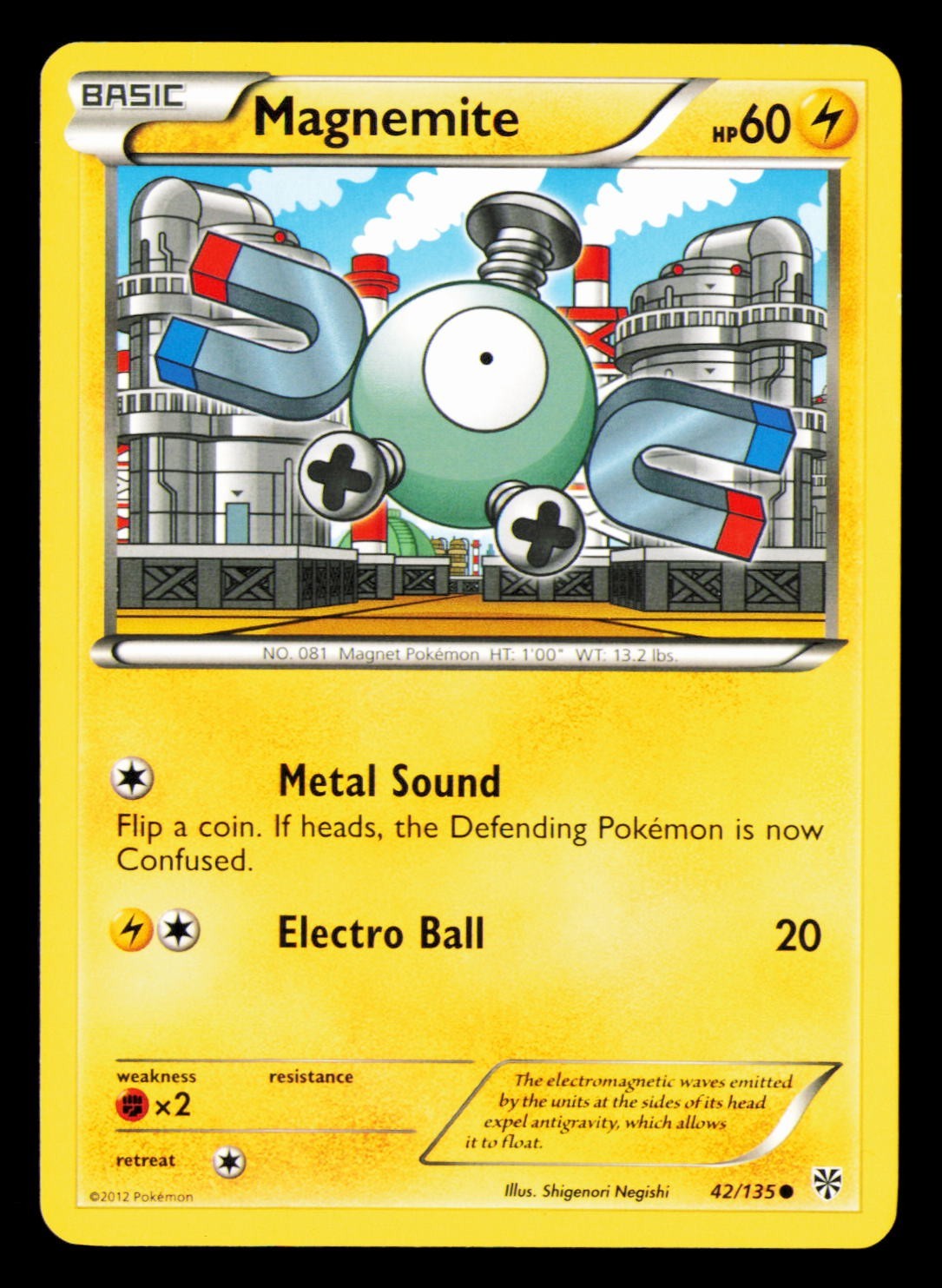 Magnemite 42/135 - Pokemon Plasma Storm Common Card HP