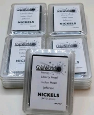 5 Slabs (15) Plastic Holders Nickles (.84"/21.21 mm)