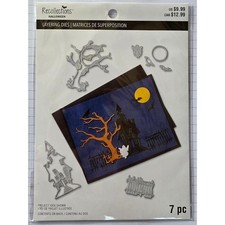 Recollections Halloween Layering Dies Set - Haunted House, Trees, Fence
