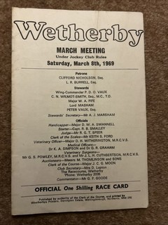 RED RUM WETHERBY MARCH 1969 Finishes Unplaced In Handicap Hurdle