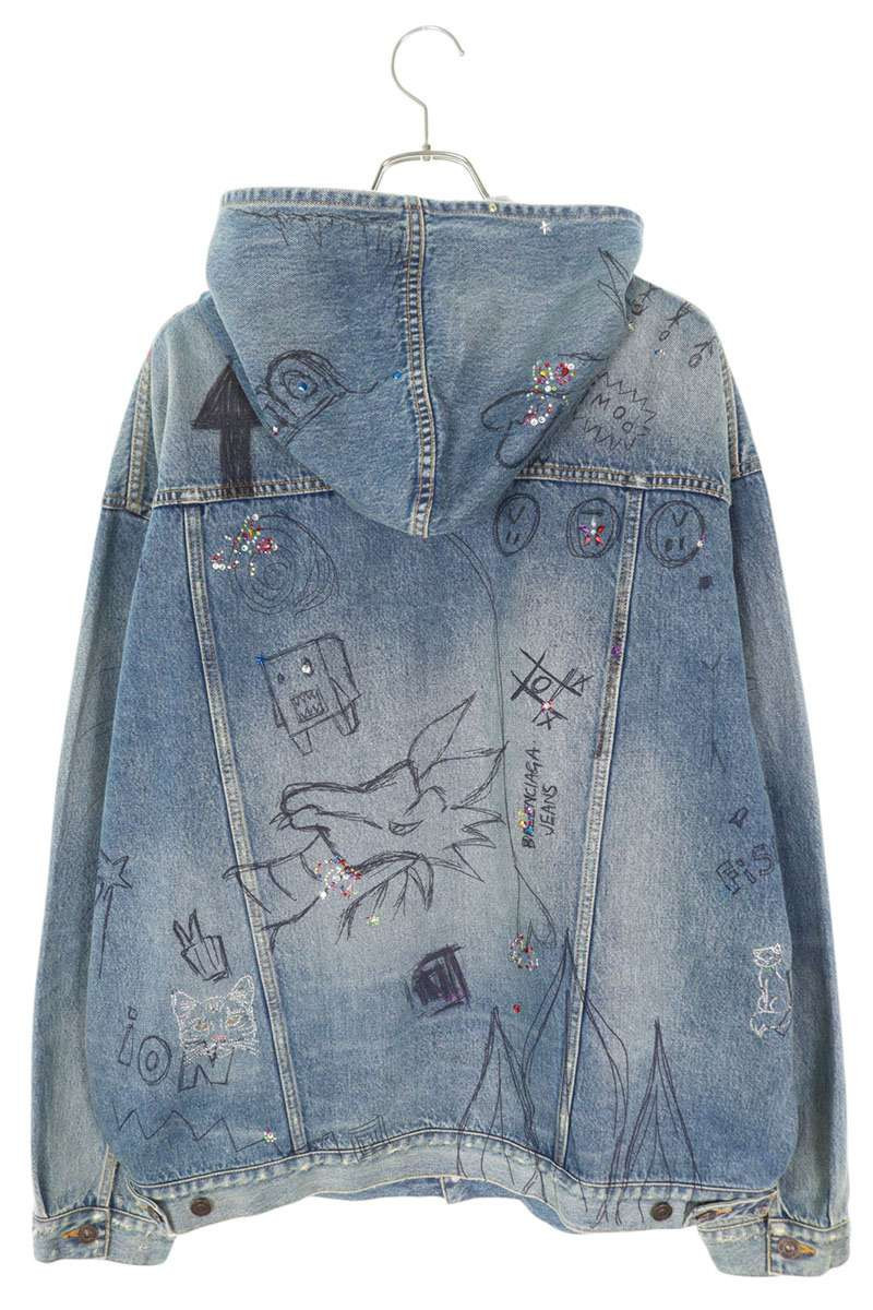 Balenciaga Oversized Denim Jacket Indigo Cotton Size 1 Used Balenciaga Oversized Denim Jacket Indigo Cotton Size 1 Used