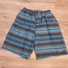 Nike Volley Swim Shorts Mens XL Blue Black Striped Mesh Lined Poolside Beach