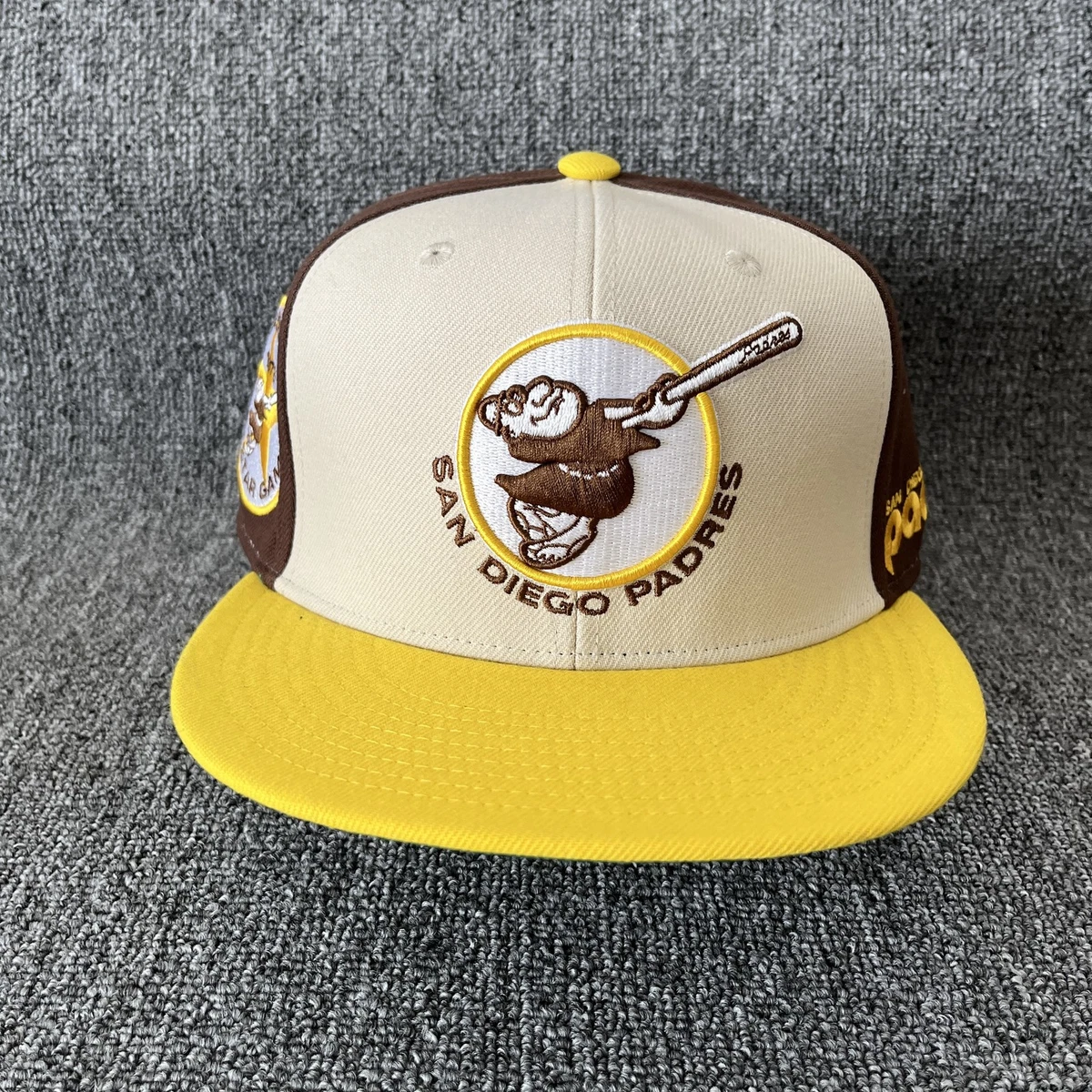 FRED SEGAL MITCHELL & NESS ANGELENOS PINSTRIPE DAD HAT Yellow Brown NEW Mitchell & Ness Brown Adjustable Hats for Men for sale | eBay main image 3