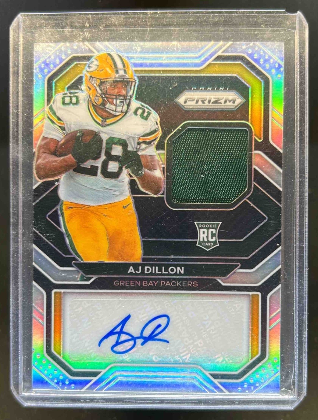 2020 Prizm AJ Dillon Rookie Patch Auto RC Rookie #/99 Packers