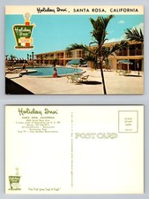 Santa Rosa, CA-California, Holiday Inn Motel Pool Courtyard Vintage Postcard
